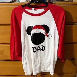 Red and White Dad Christmas Raglan Shirt